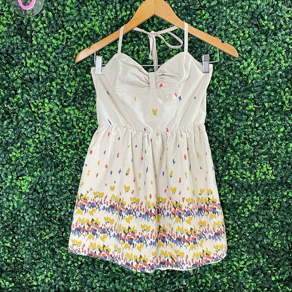 Anthro Pins & Needles Beige Floral Romper Sz M